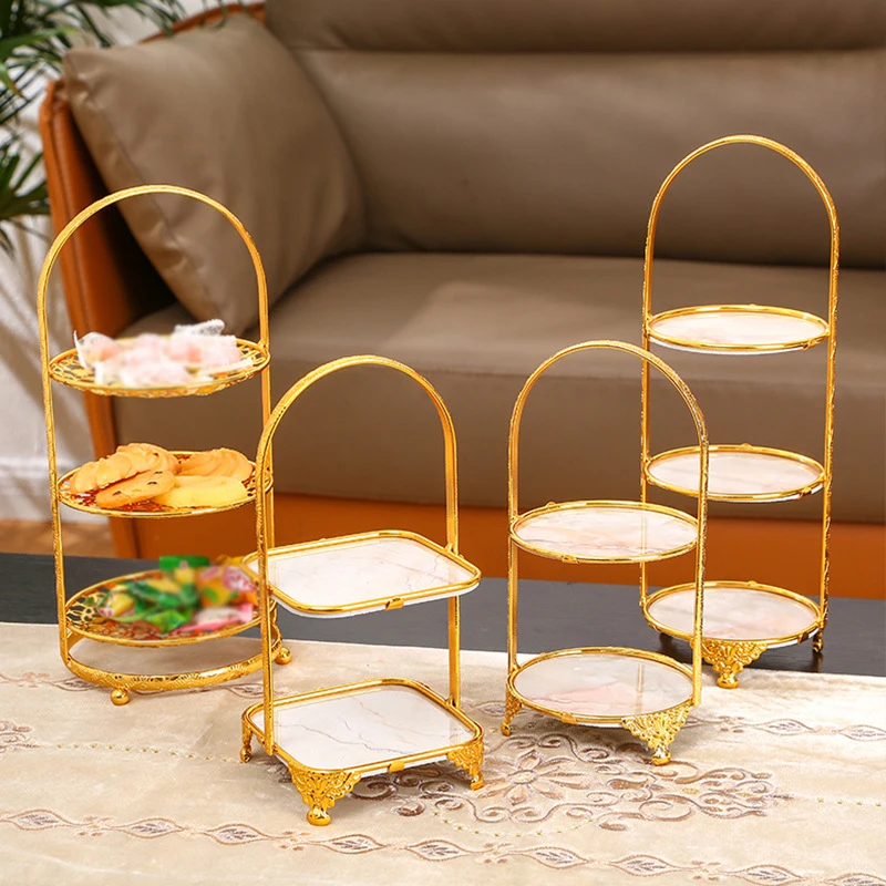 

2/3 Tier Cake Stand Display Plate Birthday Dessert Display Stands Table Luxury Wedding Party Snacks Fruit Stand Food Tray Basket