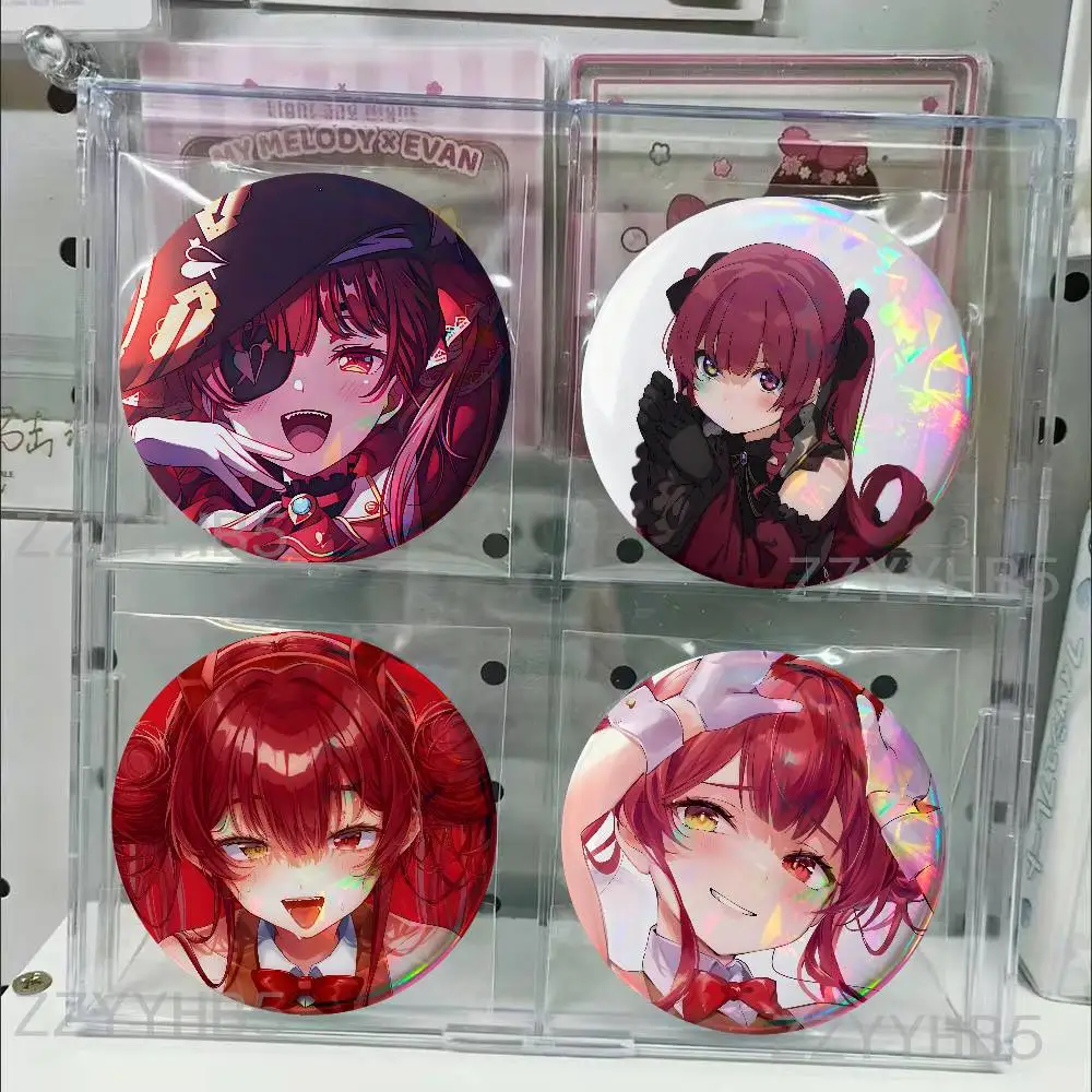 

H-Houshou Marine Cute Tinplate Pins Round Handmade Brooches for Backpack Accessories Collection Badge 58mm 44mm 32mm 75mm 25mm