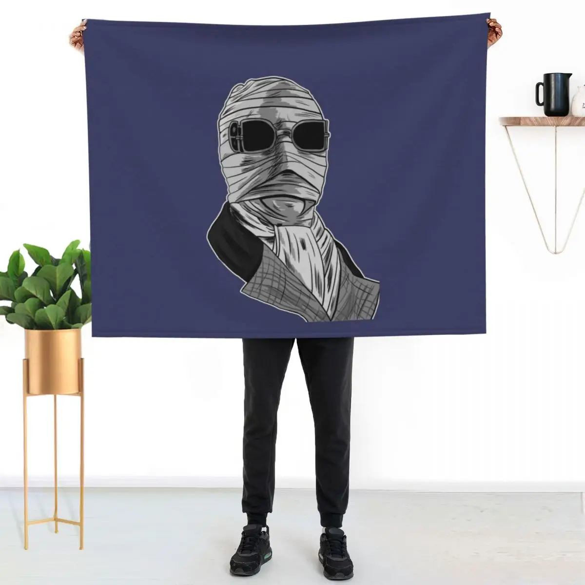 

The Invisible Man Throw Blanket Stylish Decor Blanket Gift for Friends Roommate