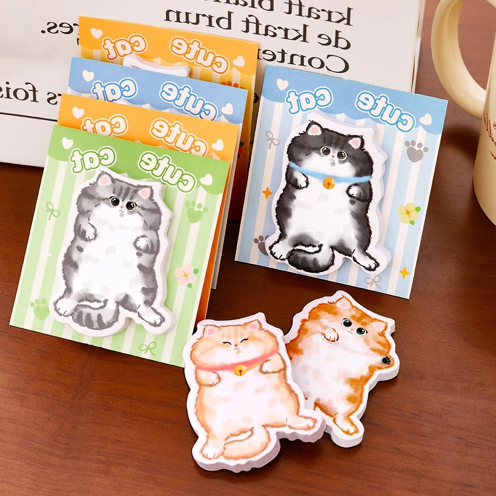 30 pcs Wholesale Cartoon Cat Combination Sticky Notes Ins Aesthetic Cute Girl Hand Account Decor N Times Tear Student Notepad
