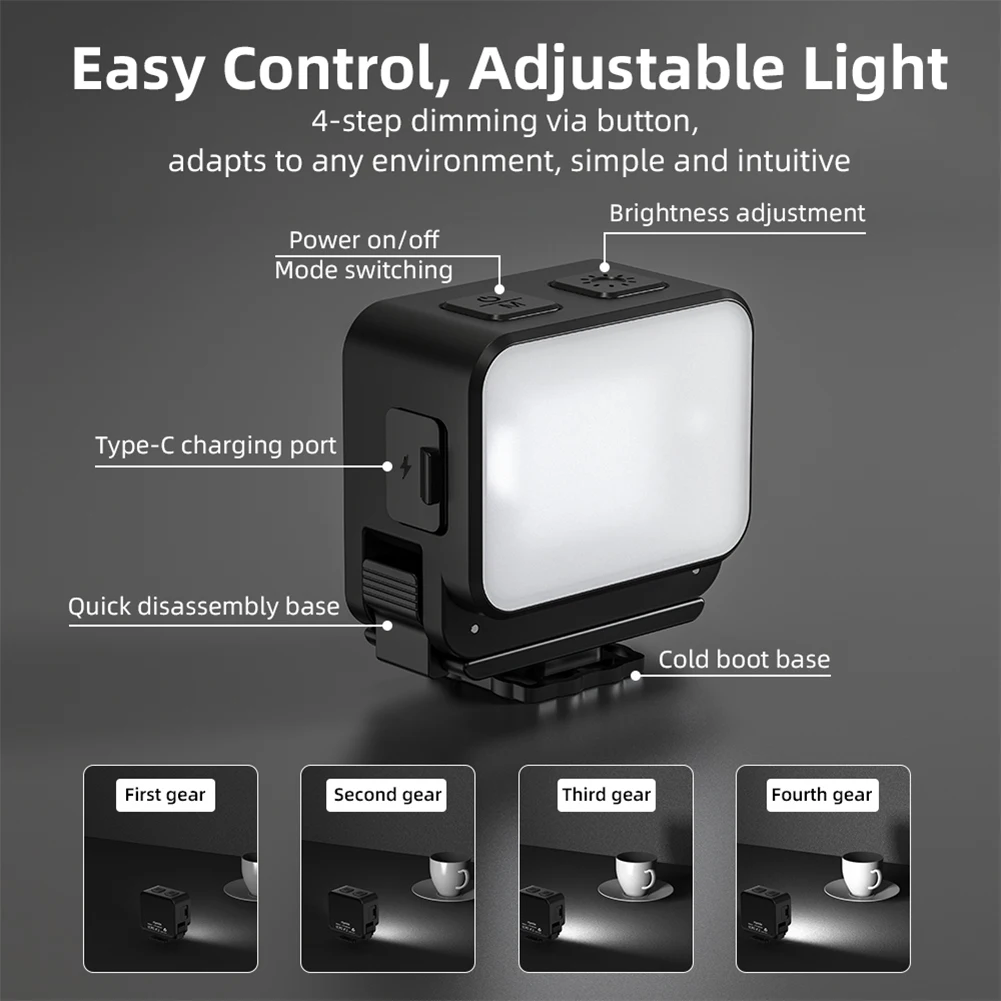 ضوء ملء مغناطيسي LED ضوء الفيديو إضاءة التصوير الفوتوغرافي القابلة لإعادة الشحن لملحقات كاميرا DJI Osmo Pocket 3