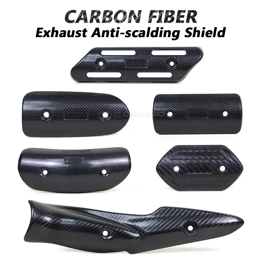 Motorcycle Exhaust Muffler Carbon Fiber Protector Escape Heat Shield Cover Guard Anti-scalding For KAWASAKI Z900 Pit Dirt Bike