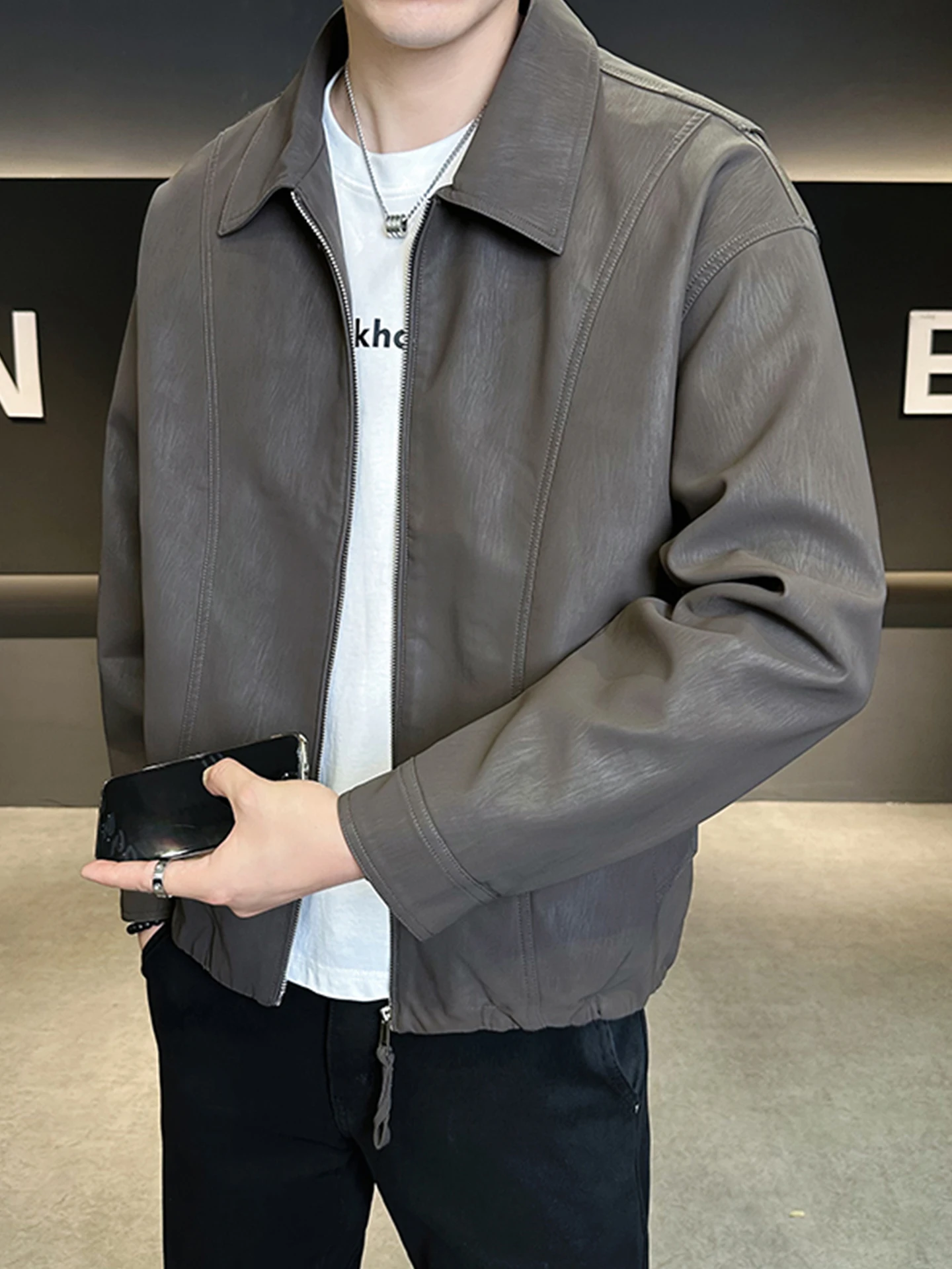 

Мужская кожаная куртка в стиле ретро для байкеров, весна-осень, модная, брендовая, высококачественная верхняя одежда, молодежная, повседневная, на молнии