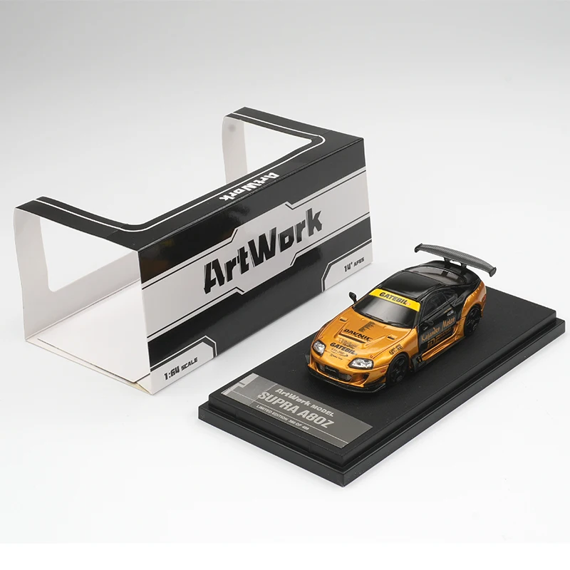 Supra Art Work INNO BMC متوفر في المخزون 1:64 A80Z NFS Racing Supra A80 الذهب الأسود Diecast Diorama نموذج سيارة مجموعة ألعاب مصغرة #1