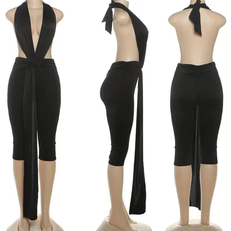 مثير الدانتيل متابعة قطعة واحدة الزي امرأة حللا ليلة خارج حفلة الرسن عارية الذراعين العميق الخامس الرقبة الهذيان ملابس للنادي Bodycon السروال القصير الشريط