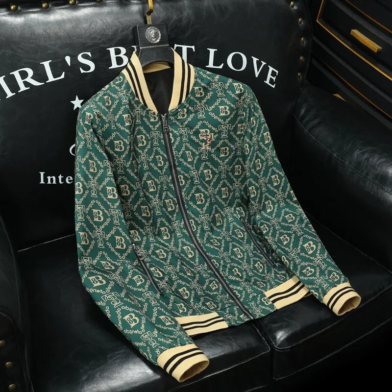 

Slim Fit Men's Jaet Autumn New Sle Letter Print Stand Collar Faion Brand Station Haome Open Cardigan Sweatirt