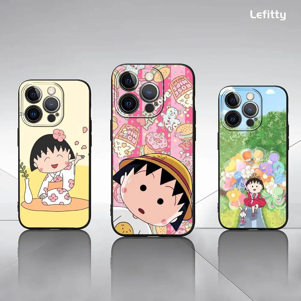 Чехол для телефона Chibi M-Maruko-Chan для iPhone 16, 15, 14, 13, Pro Max Plus, мини-матовый мягкий корпус, противоударные чехлы