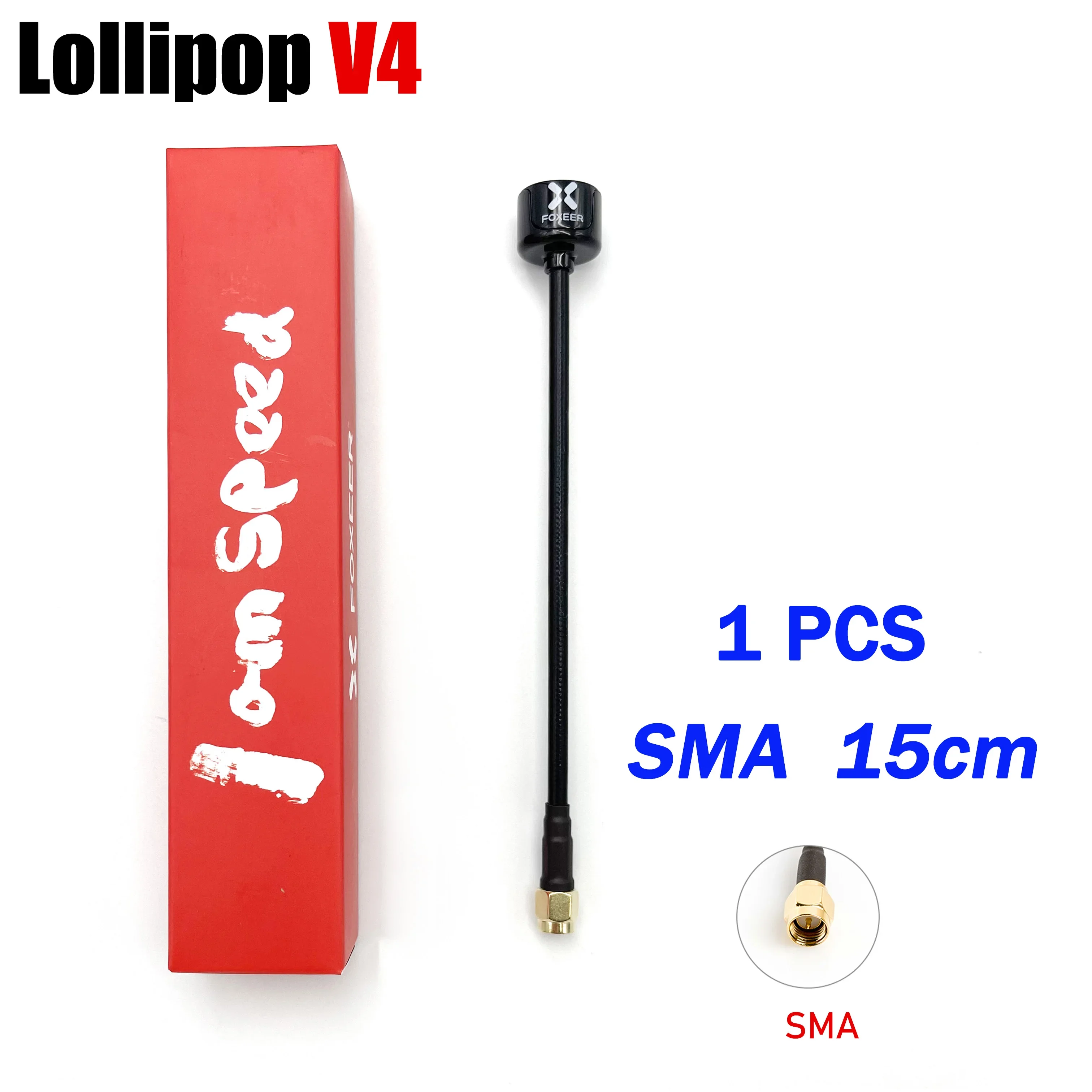 Foxeer-Antenne Lollipop 4 V4 FPV-Antenne 5,8 G 2,6 Dbi Stubby RHCP SMA RPSMA UFL Gerade/Winkel MMCX 7,2 g für FPV RC Racing Drone