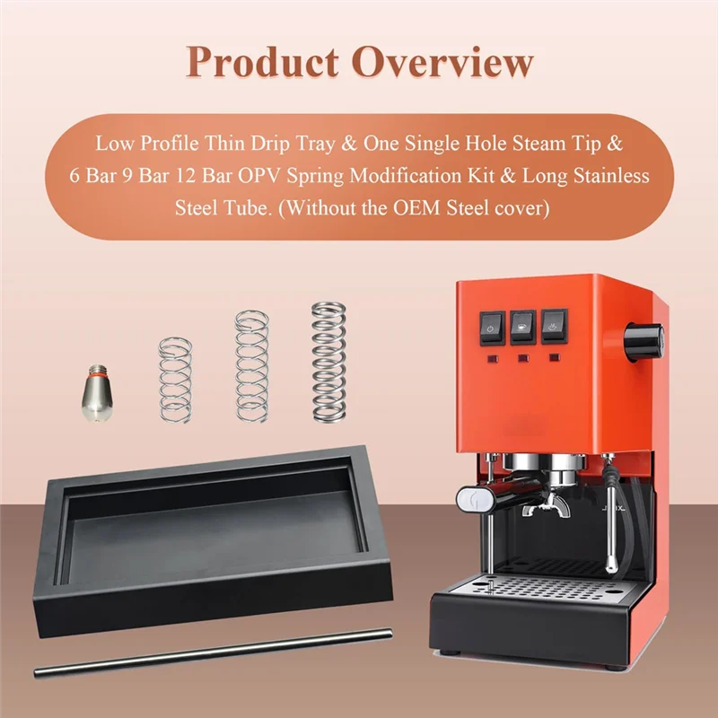Plateau d'égouttage mince à profil bas de 9M, pointe de vapeur et Kit de Modification de ressort, pour Machine à café expresso Gaggia Classic Pro