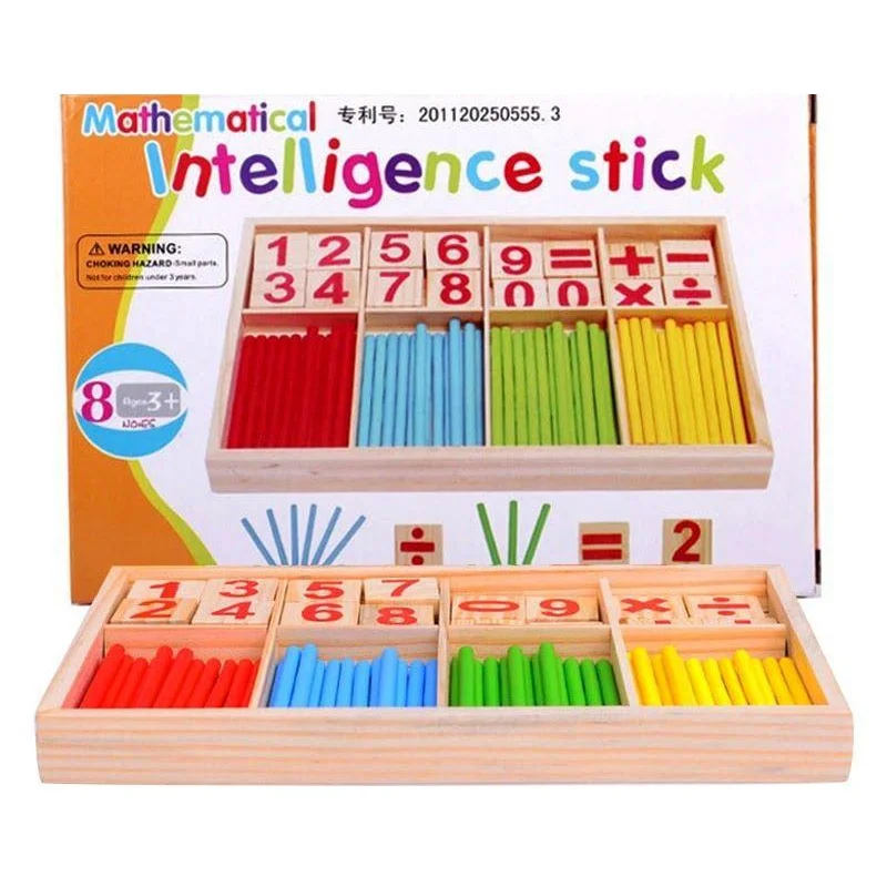 Preschool Educational Toys Wooden Mathematical Intelligence Stick Block Counting Sticks Toy for Toddlers Kids Children