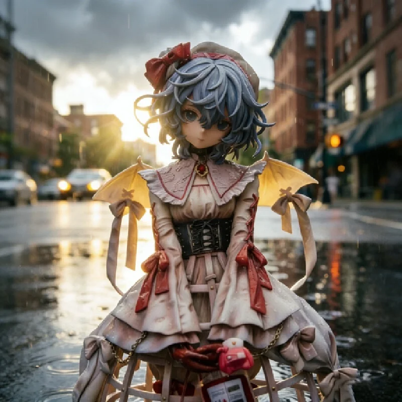 

New 27cm Oriental Project Remilia Scarlet Blood Anime Peripheral Handmade Desktop Ornament Short Hair Anime Girl Collection Gift