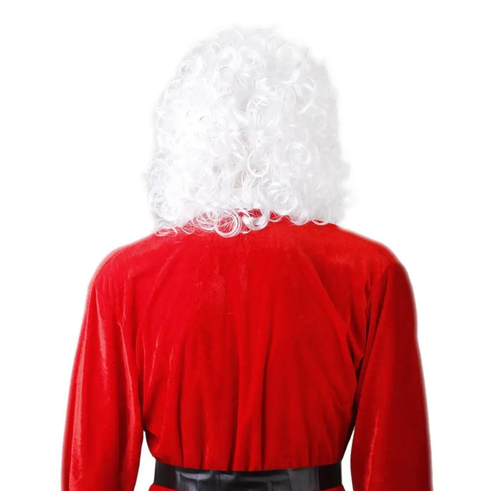 Festive and Beard Santa Clothing Christmas Costume Cosplay White Synthetic Fiber Claus