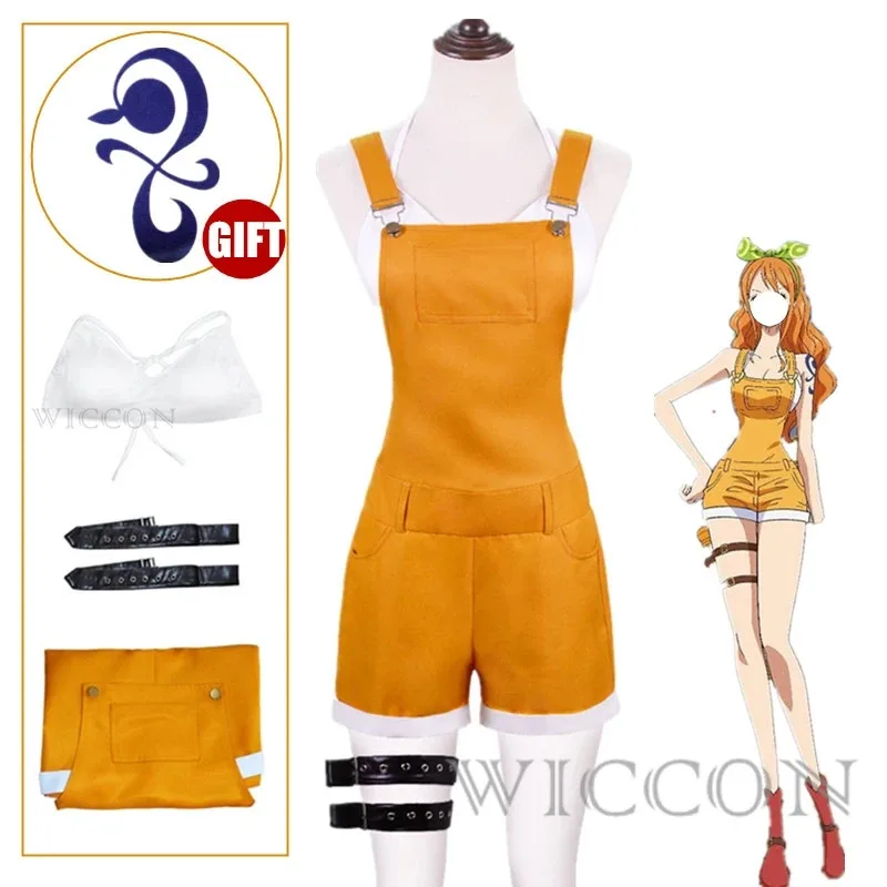 Anime Nami Cosplay Costume Anime Halloween Cos Japanese Unifrom Outfits Role Play Novelty Women Dress Up Carnival Nami Dress