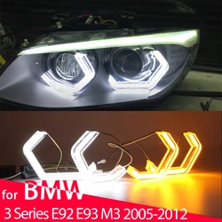 M4 style LED Angel Eyes Bulb Halo Ring White Yellow Lamp Car Light DRL Styling Light for BMW 3 series E92 E93 M3 2005-2012