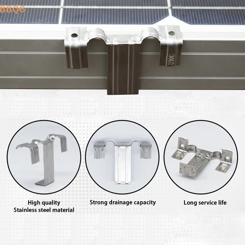 *10Pcs 30/35MM Stainless Steel Solar Panel Photovoltaic Water Guide Clip Deflector Mud Drain Button Water Redirection Clips