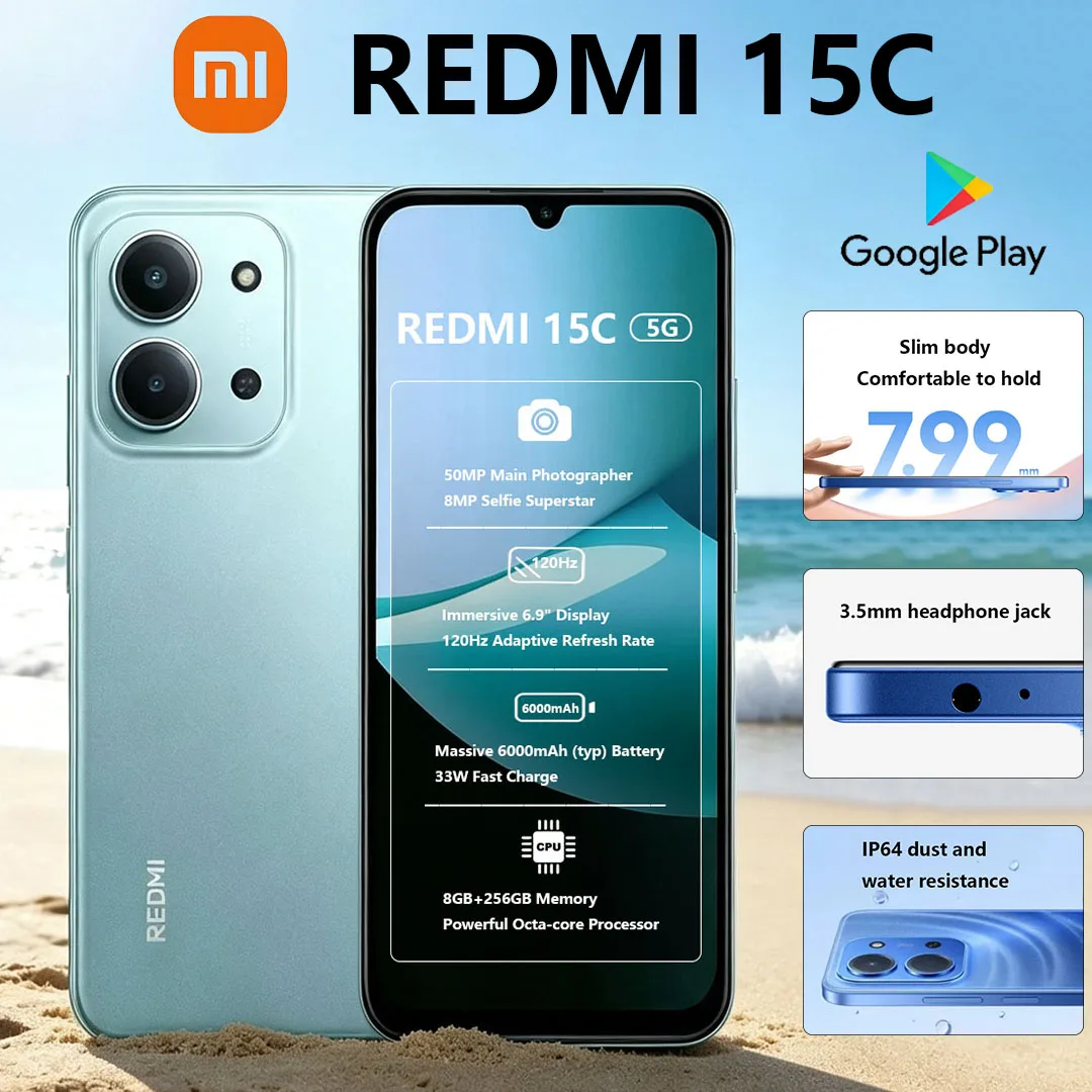 Xiaomi New Xiaomi Redmi 15C 5G Dual-SIM Mobile Phone 50MP Main Camera 6000mAh Large Battery High-Performance Global Version Smartphone - Aliexpress Deal