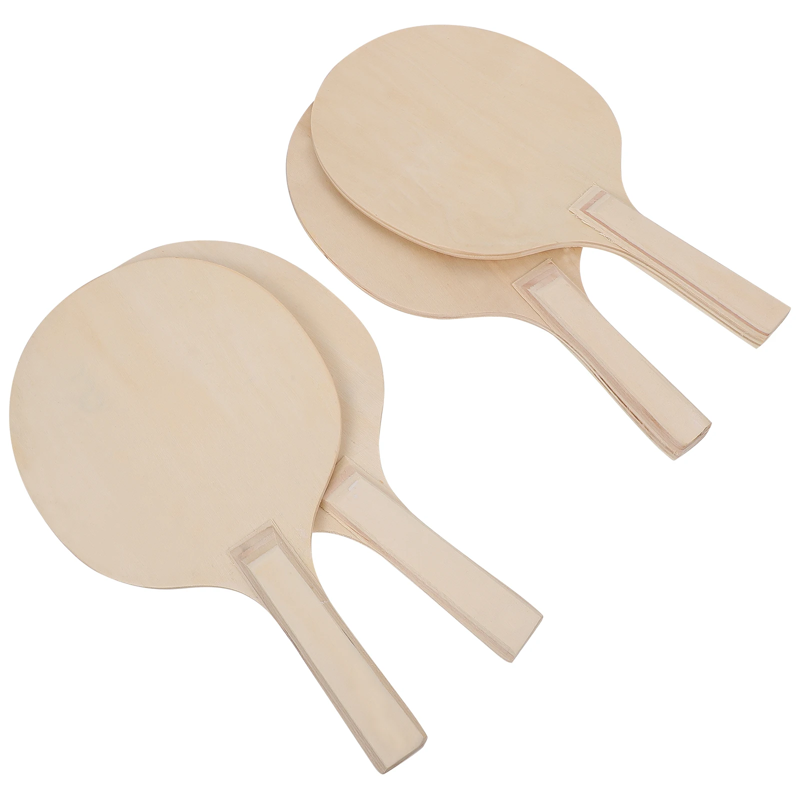 

4 Pcs Racket Set Beach Paddles Badminton Professional Outdoor Wood Ball Smash Game