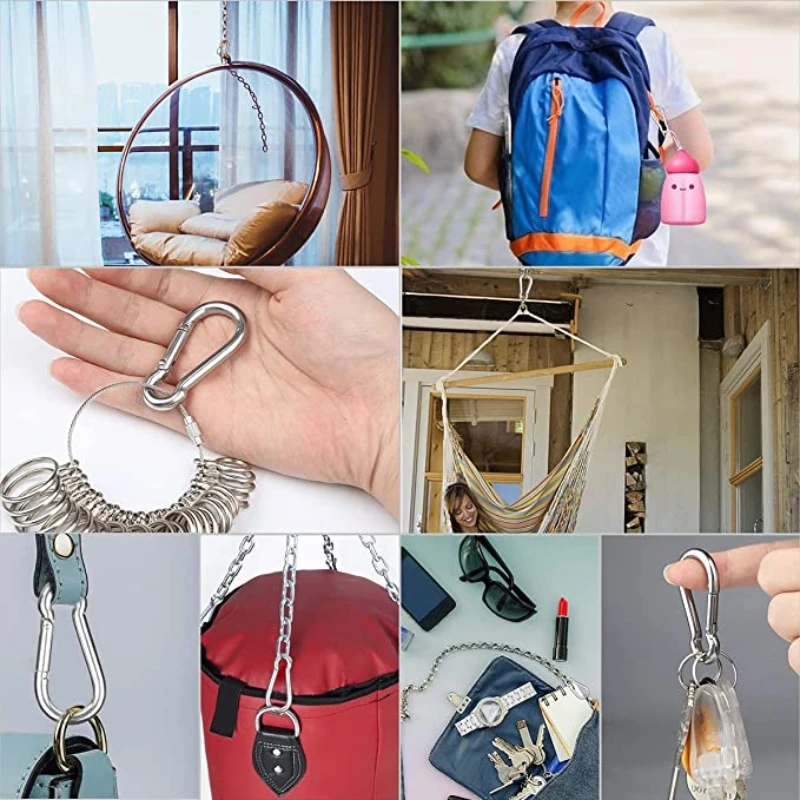 5/10PCS Aluminum Alloy Carabiner Keychain Outdoor Camping Climbing Snap Clip Lock Buckle Hook Outdoor Camping Tool