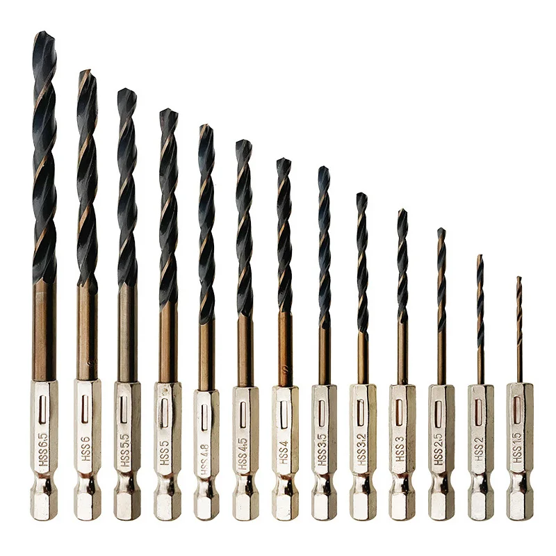 Imagem -04 - Hex Shank Twist Broca Grupo Madeira Metal Hole Cutter Ferramenta de Perfuração do Núcleo Cobalto Brocas 1.5 mm mm 2.5 mm mm mm 13 Pcs Hss