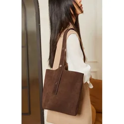 Vintage Bucket Tote Bag Large Capacity Bolsas Mujer Underarm Shoulder Bags for Women Commuter Bolsos Advanced Sense Sac Femme