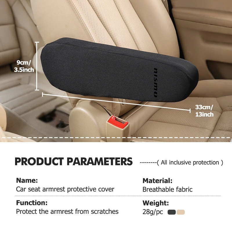 For Nissan Car Seat Armrest Protector Cover Fabric Elbow Support Case Accessories GTR NISMO JDM Teana Skyline Kawasaki R32 R33 view 6