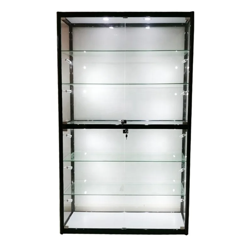 2025customized.Fashionable Cheap  Glass Display Cabinet Aluminium Profile Showcase Retail Smoke Shop Showcase