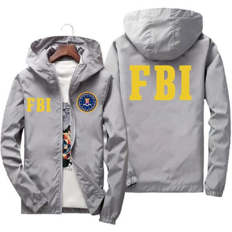 Fbi-Herren-Langarm jacke mit Reiß verschluss, Freizeit jacke, extra große Harajuku-Streetwear für Herren, Frühlings-, Herbst mode, 7x