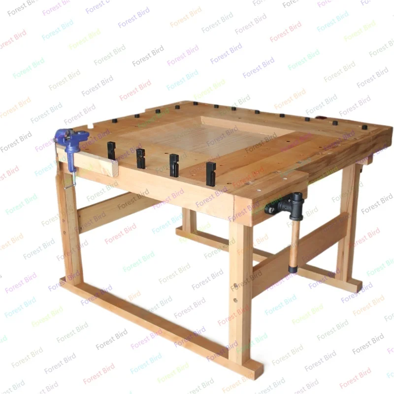 

Square Woodworking Table, Four-clamp Console DIY Teaching Square Table Clamp Beech Bench Clamp Solid Wood Table Manual