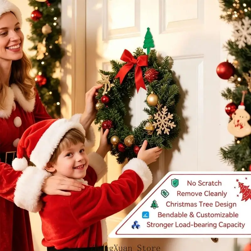Formbare Weihnachtsdekorationsaufhänger für Kränze, Schienen und Geschenkpapier 3XUF – Detail 5