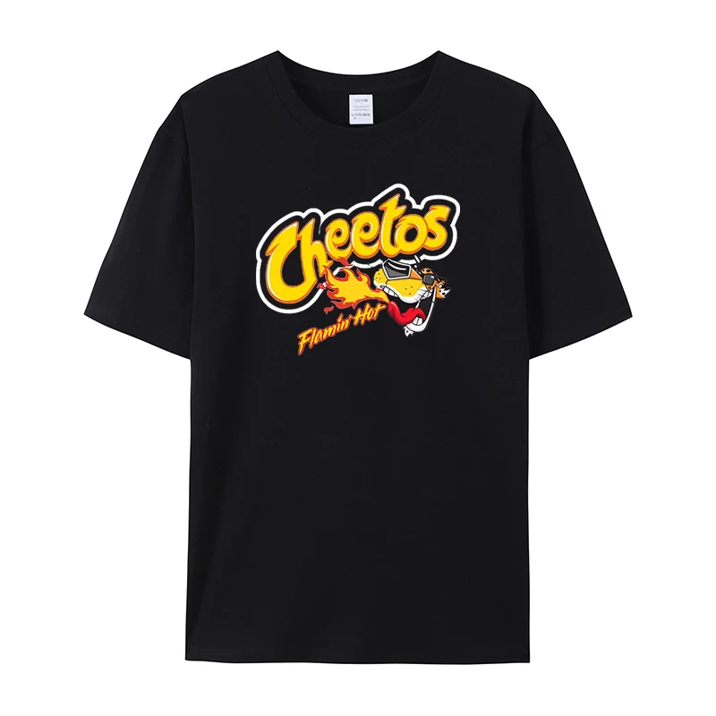 

2025 Summer Cotton Crew Neck T-Shirt Cheetos Chitochester Cheetah Short Sleeve Loose and Versatile for Men and Women