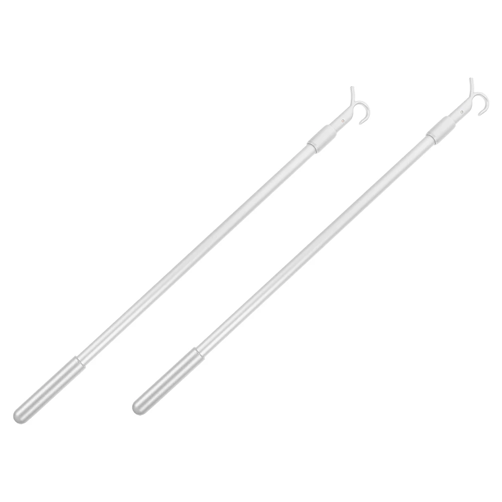 

2pcs Telescopic Curtain Rod Pull Wand Long Turn Adjustable Pole Aluminum Alloy Drapery Blinds Sticks For Curtains Lightweight