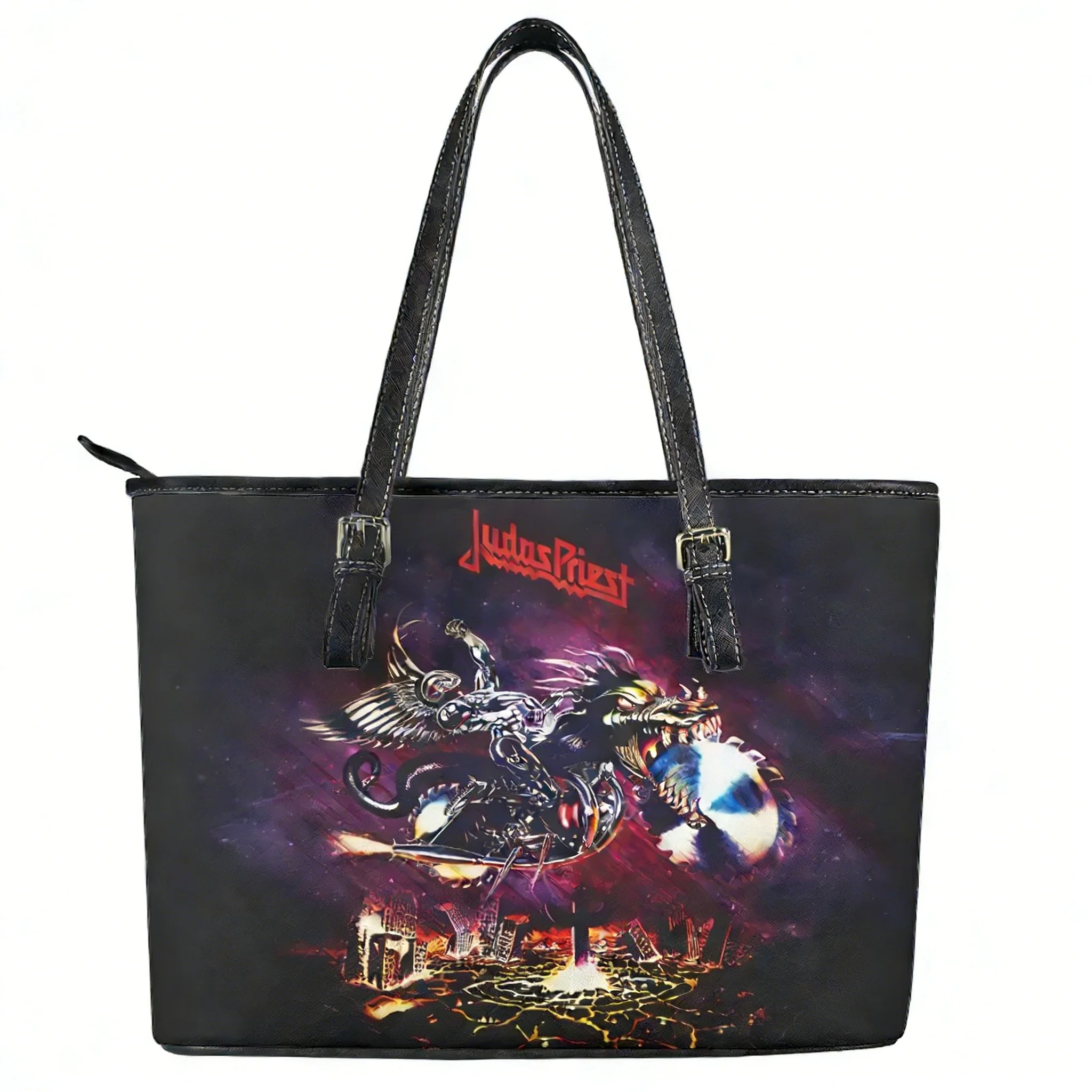 

Сумка-тоут Judas Priest для мужчин и женщин, персонализированная, модная, на плечо, деловая, кожаная, на заказ