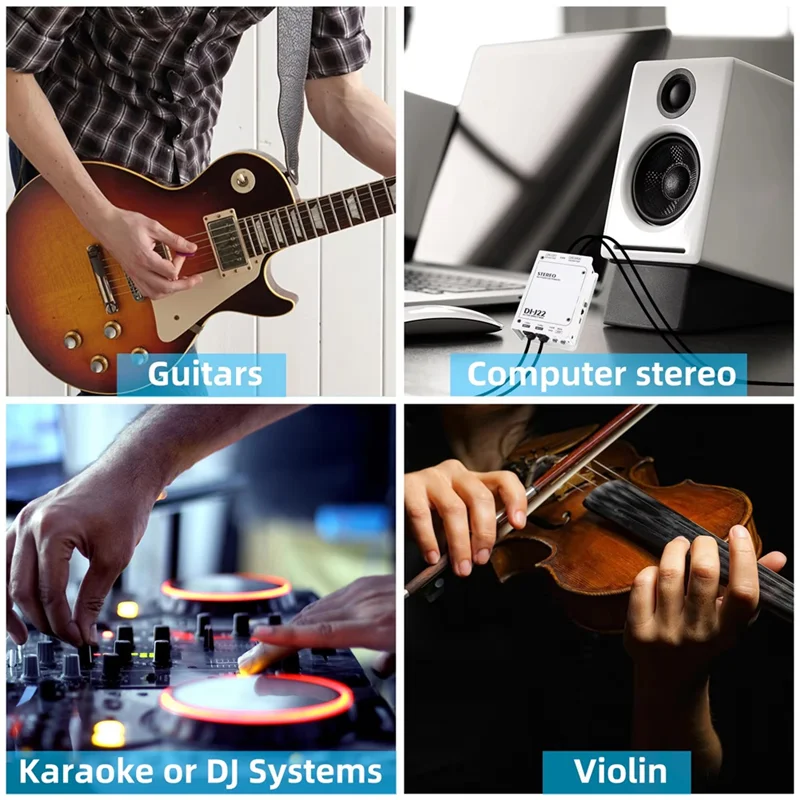 REPLA-GAZ-J22 Audio DI Box Dual Channel Stereo 48V Power Supply Active Direct Junction