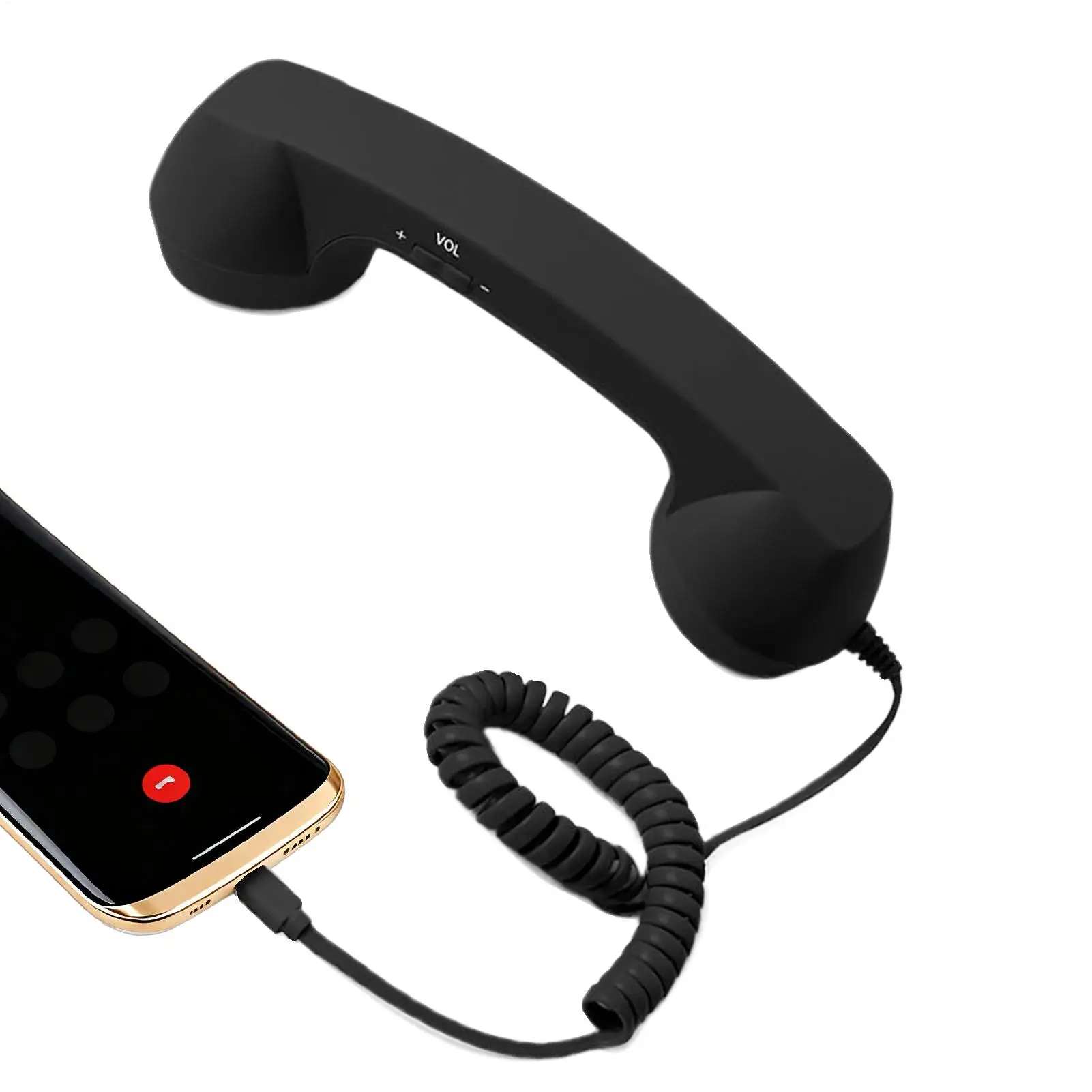 Type-C Retro Telephone Style Fixed Telephone Handle Receiver Classic Electronics Accessories With Microphone For Offices