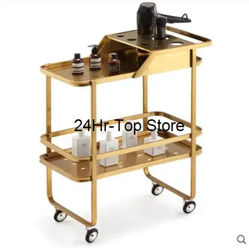 

Beauty salon trolley stainless steel trolley foldable mobile hair salon ironing and dyeing barber shop beauty salon tool car