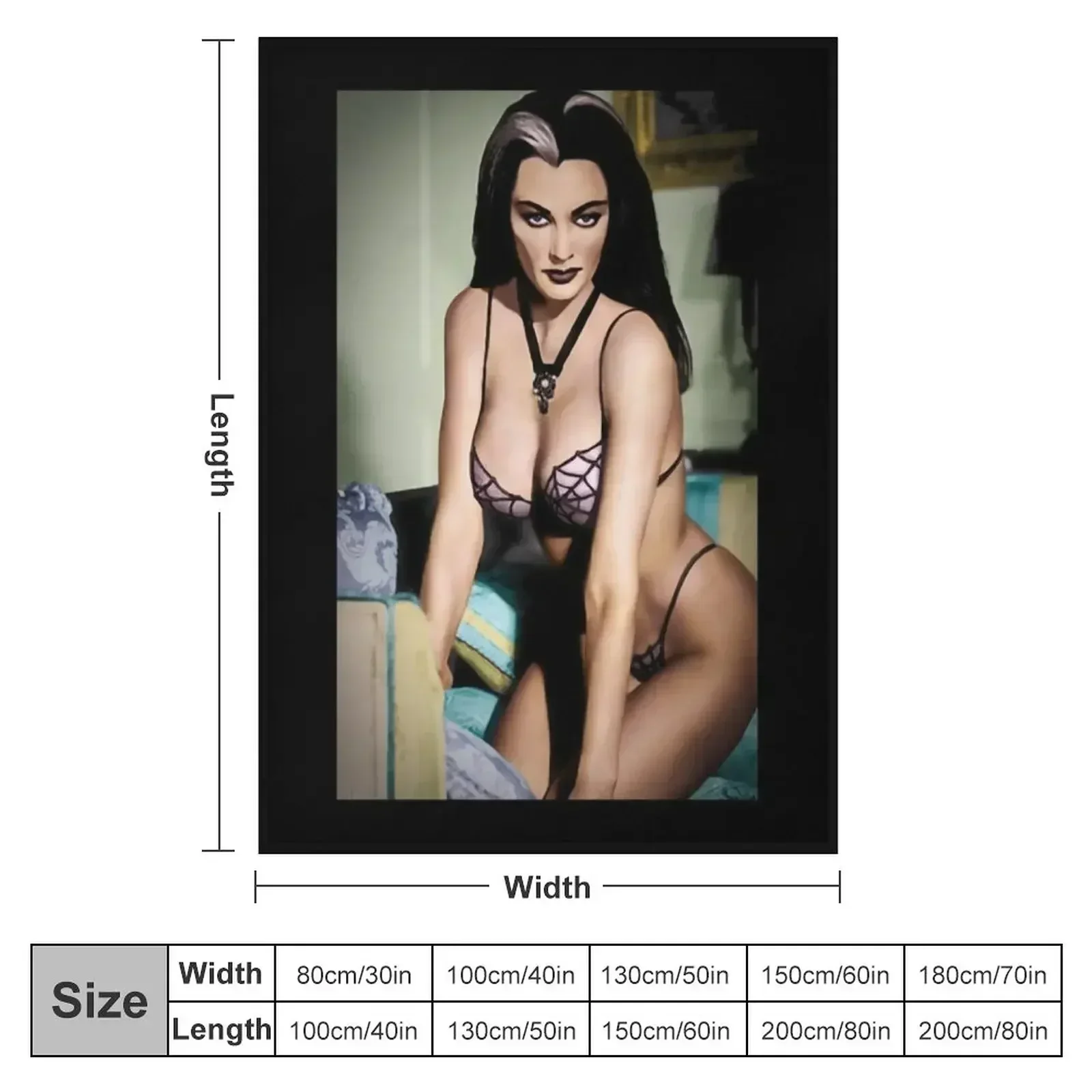 Lily Munster Colorized by Franchi Torres Throw Blanket Single Soft Big Luxury funny gift Soft Beds Luxury Brand Blankets