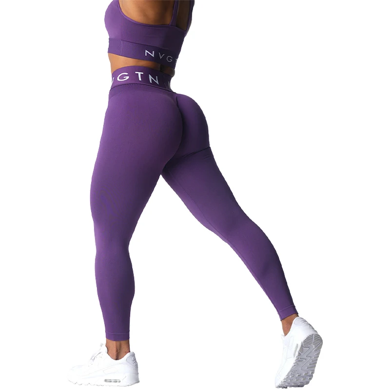 Nvgtn-mallas deportivas sin costuras para mujer, Leggings elásticos de LICRA para Fitness, transpirables, levantamiento de cadera, ocio, correr