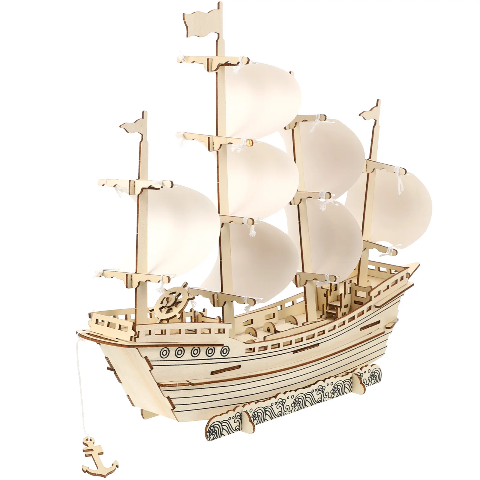 3D Sailing Jigsaw Puzzle Puzzles Model Ships Kits to Build for Adults Aldult Sailboat Assemble Toys Wood Child Vessel