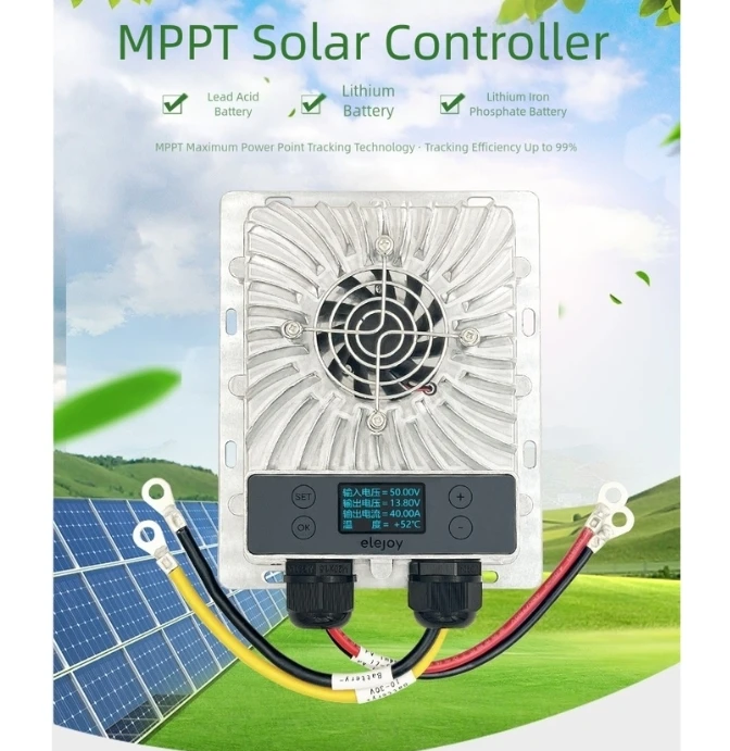 وحدة تحكم بالشحن بالطاقة الشمسية 600 وات لـ M PPT جهاز التحكم بالشحن بالطاقة الشمسية جهد قابل للتعديل 10-30 فولت شاشة الكريستال السائل أداة المعدات الكهربائية #3