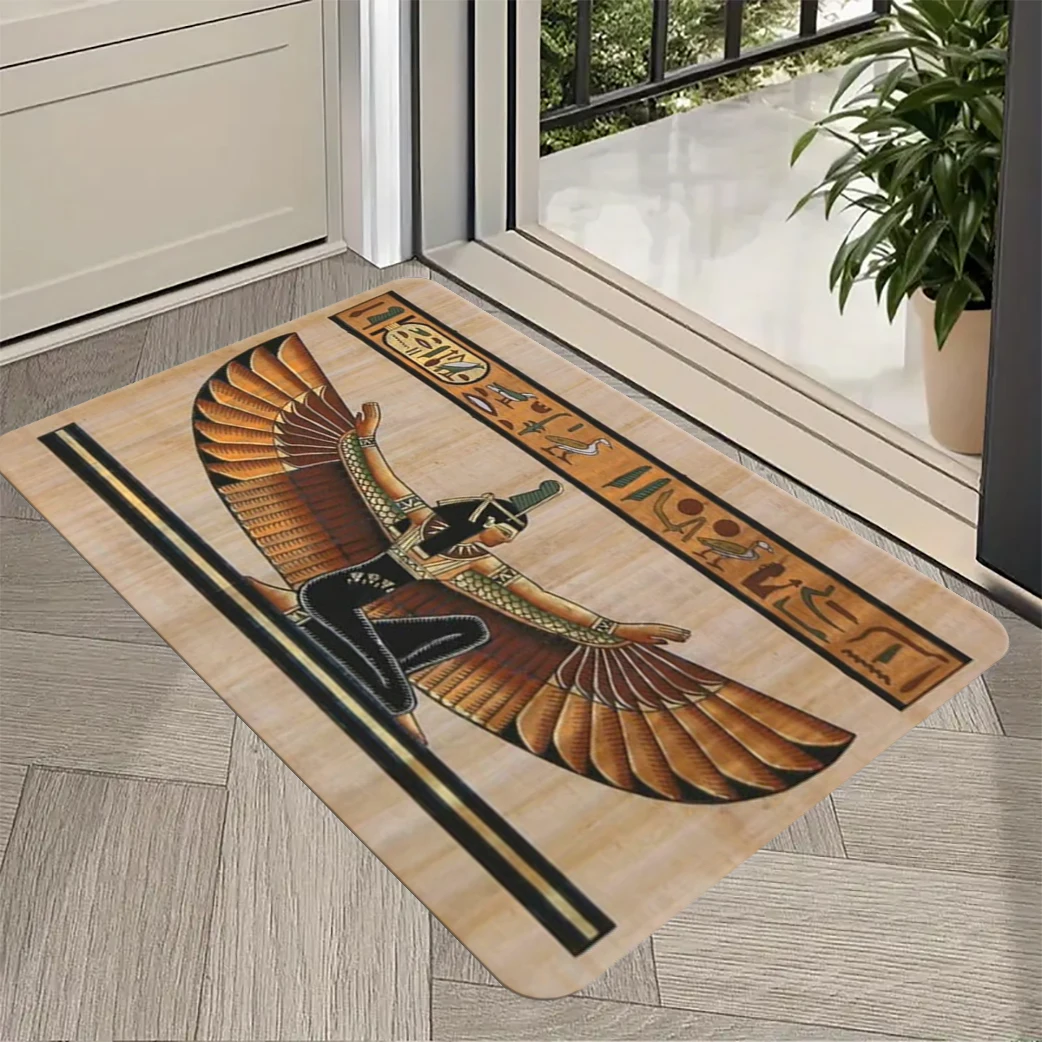 Египетский ковер с узором майя «Человек-птица», дверной напольный коврик, нескользящий напольный коврик для декора гостиной, осенний домашний декор
