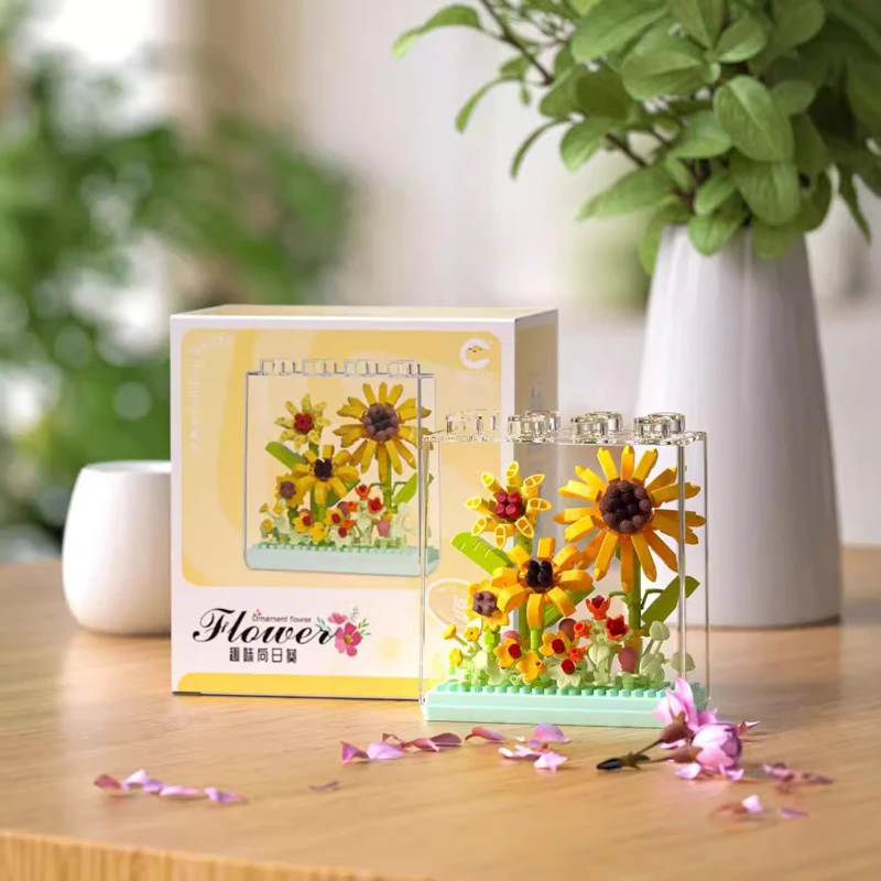Qimeng Fun Mikrogranules Rose Ewige Blume Baustein Ornament Bausatz Geschenk für Mädchen 7323-26 – Detail 6