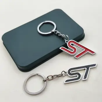 男女通用金屬車標誌鑰匙圈 ST 鑰匙鏈,適用於福特嘉年華、福斯、翼虎、翼虎、探險家、S-Max ST 鑰匙鏈配件 10 最佳銷售 福特福克斯ST鑰匙扣 - №2