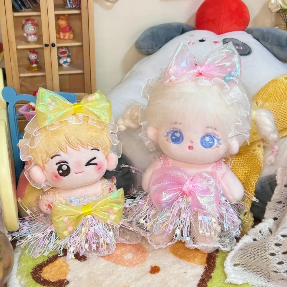 Dress Up 10 cm Baumwolle Puppenkleidung Rosa Gelbes Kleid Krabbelanzug Sternpuppe Overalls Ersatz Outfit Kawaii