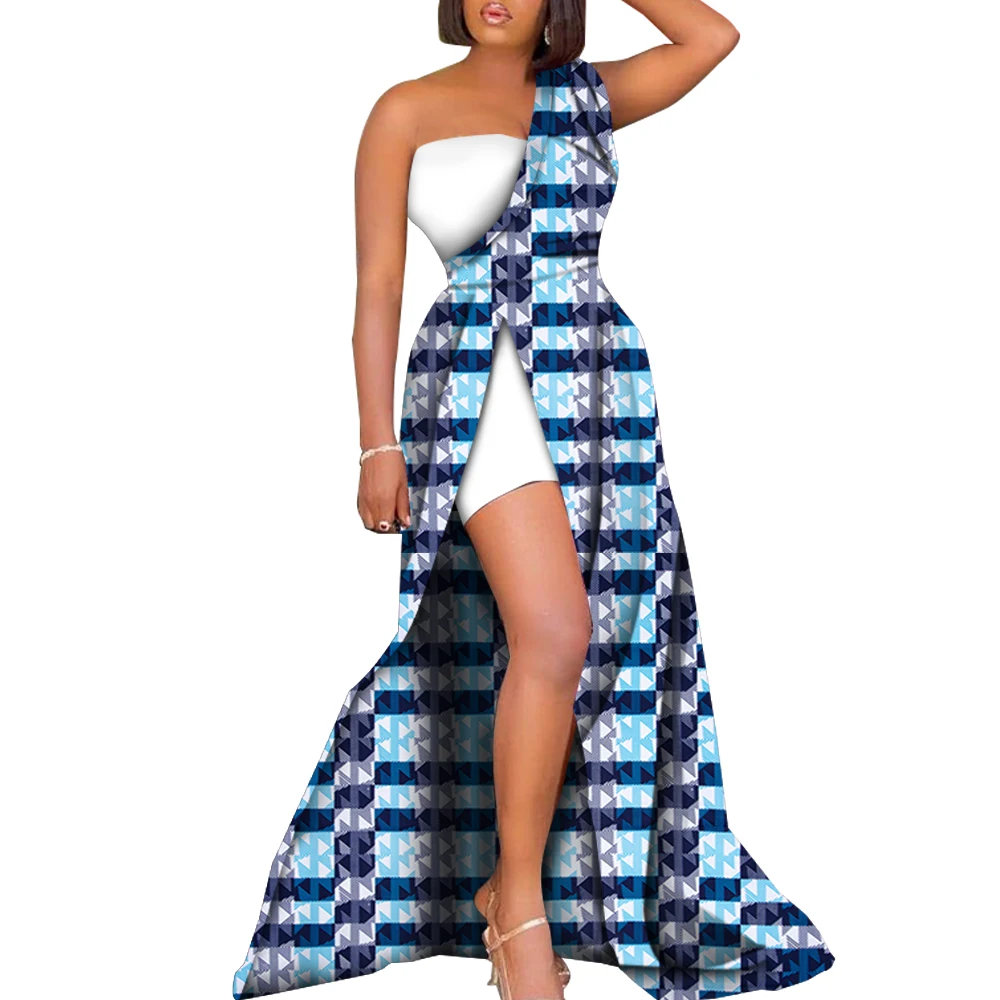 

Африканские платья для женщин, длинные платья с разрезом и принтом Анкары, сексуальные женские вечерние платья, Дашики, африканская женская одежда WY722