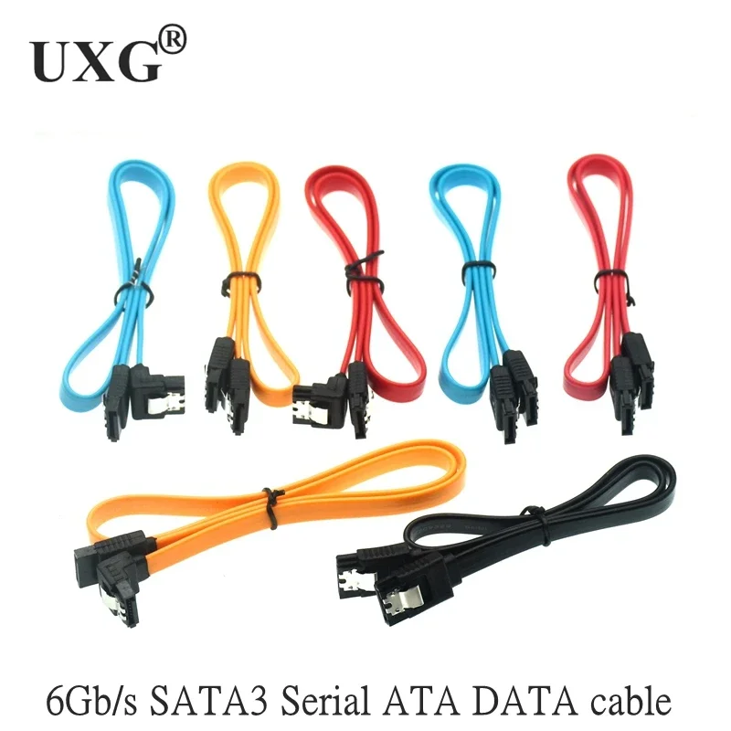 Cable de datos SSD HDD SATA 3,0 III a disco duro SSD HDD Cable Sata3 ángulo recto 6 Gb/s para placa base MSI Gigabyte