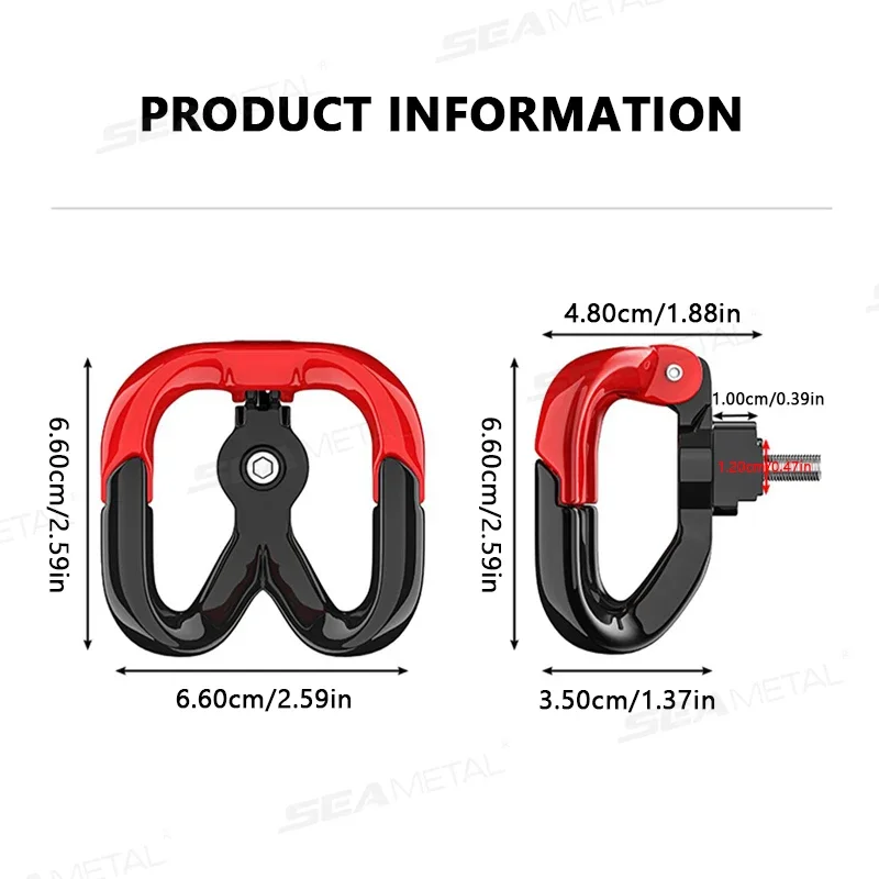BLALION Motorcycle Helment Hook Holder Hand Bag Double Hook Luggage Shopping Bag Hangers Aluminum Alloy Motorcycle Accessories image 6