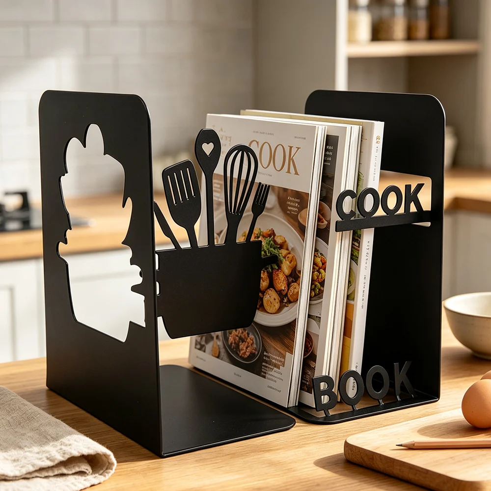 Home Cooking Book - Penyangga Buku Bertema Dapur untuk Wanita,