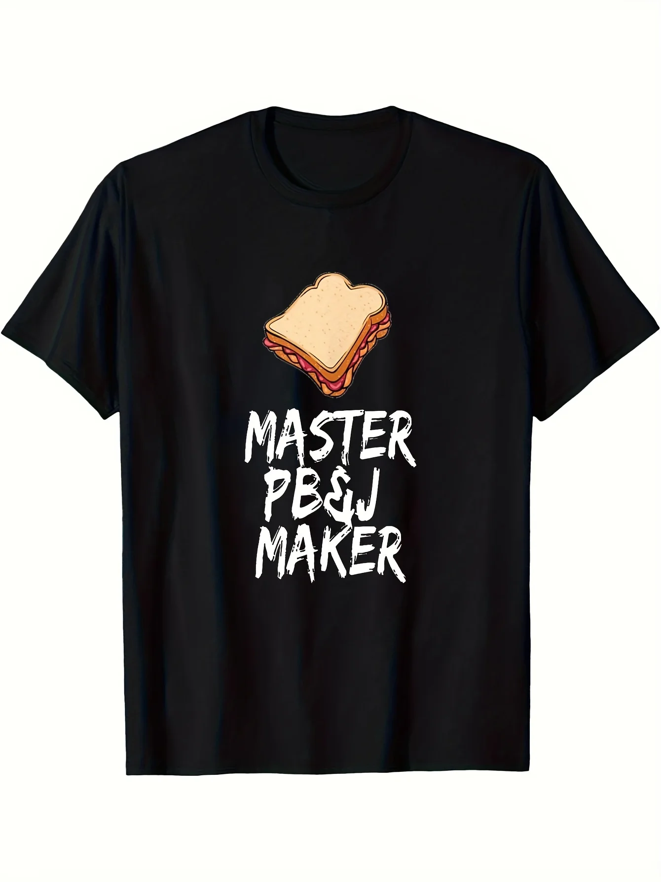 Camiseta gráfica con estampado de sándwich de mantequilla de cacahuete y gelatina (Jelly) para hombre - Camiseta suave de cuello redondo informal adecuada para ropa informal y eventos temáticos