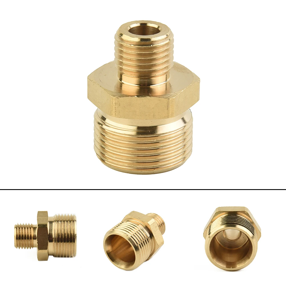 Brass M22 x 15mm External Thread to G1/4 Inch Internal Thread Adapter for Pressure Washer System Compatibility