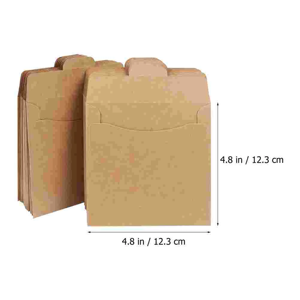 50 Pcs Kraft Paper Bags CD Packaging Brown Envelope Pouches Envelopes File Coin Packing